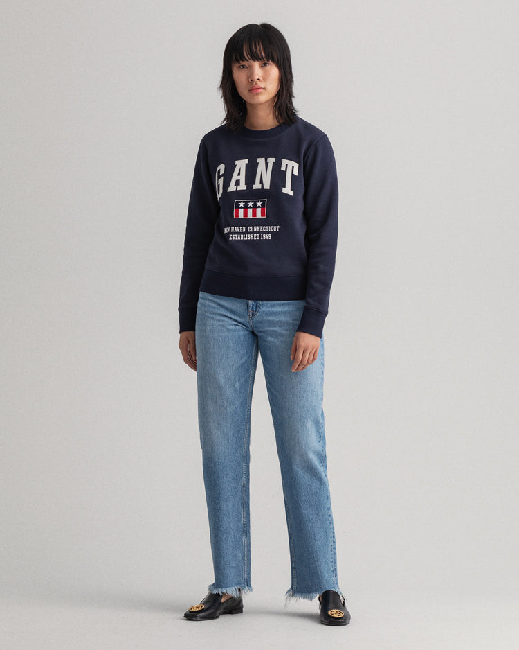 Damska bluza z nadrukiem z okrągłym dekoltem