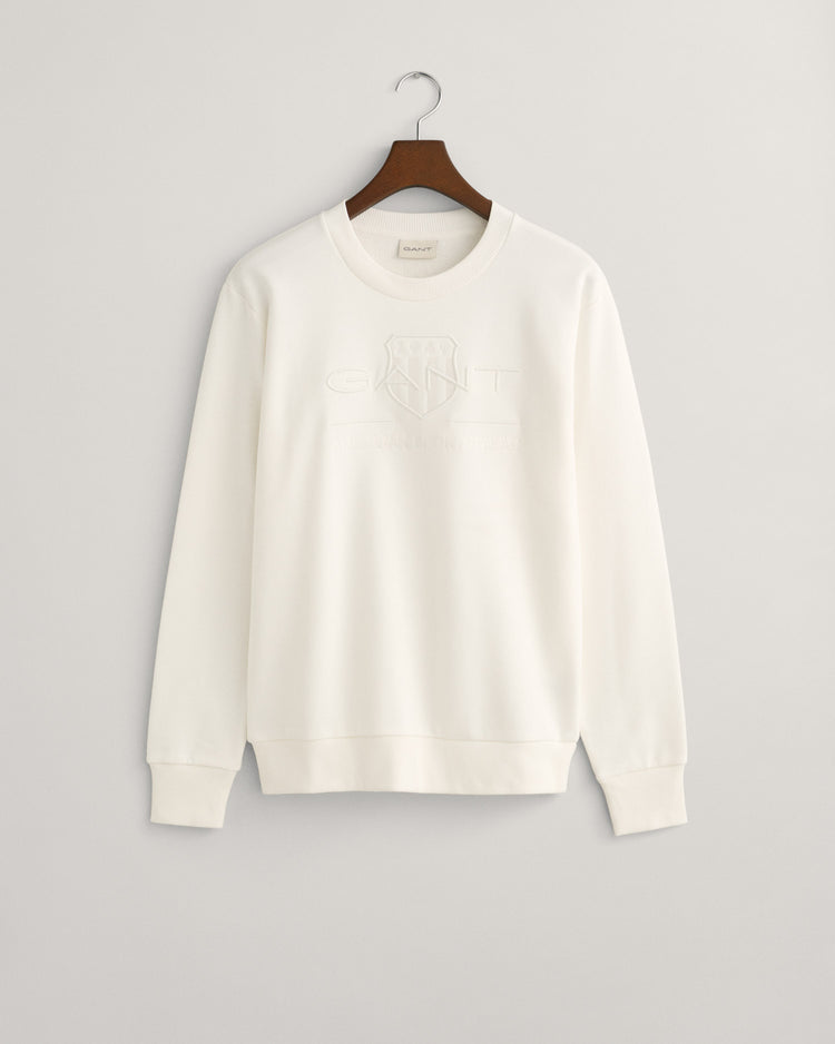 Bawełniana bluza męska z nadrukiem regular fit biała