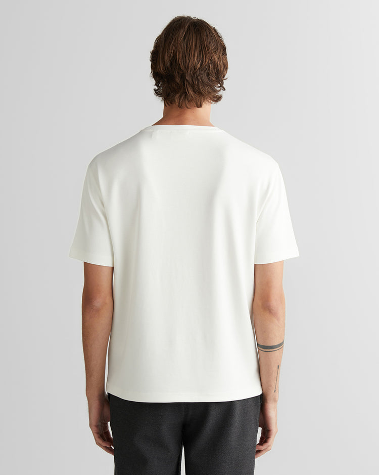 T-shirt męski okrągły kołnierzyk relaxed fit biały