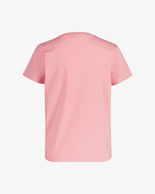 Koszulka damska z okrągłym kołnierzykiem regular fit różowa