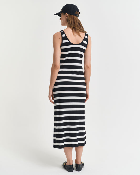 Sukienka dżersejowa midi z topem na ramiączkach w paski