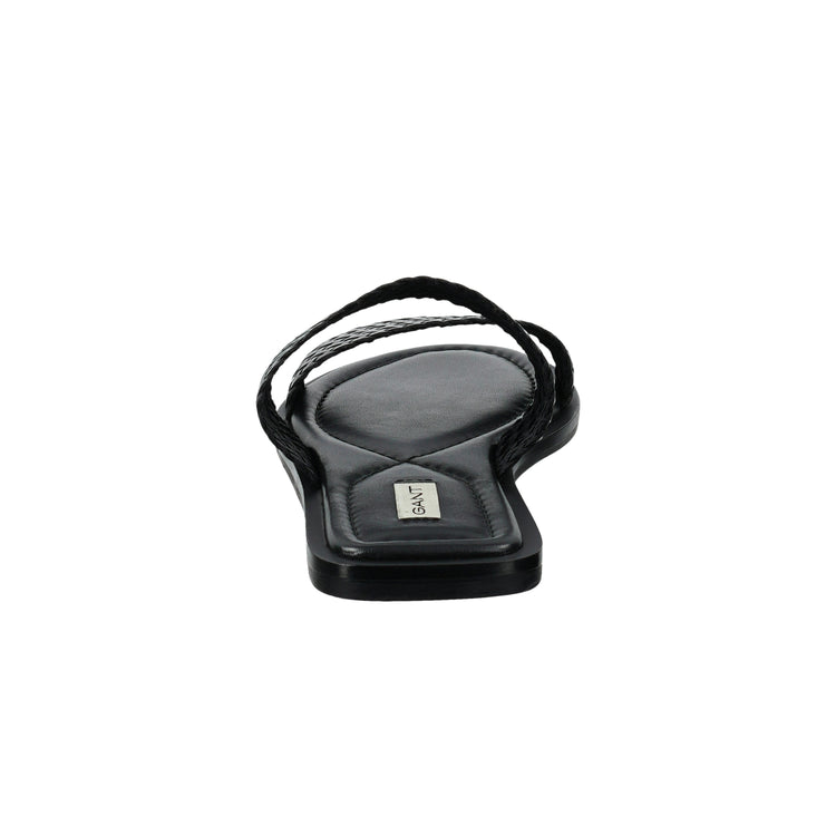 Skórzane sandały i klapki damskie czarne