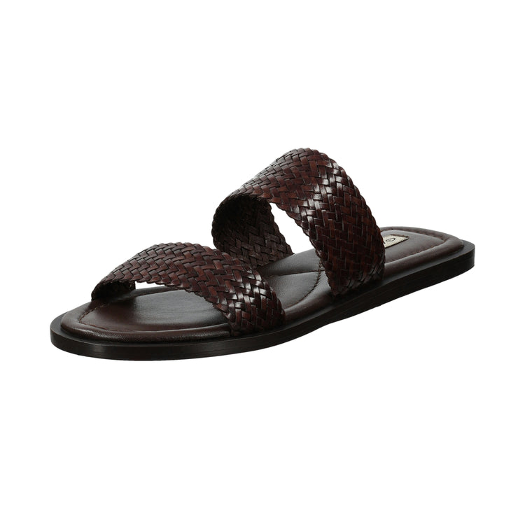 Skórzane klapki damskie brązowe