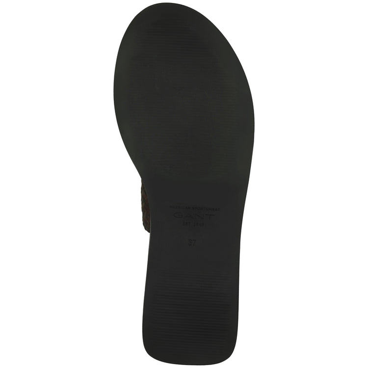 Skórzane klapki damskie brązowe