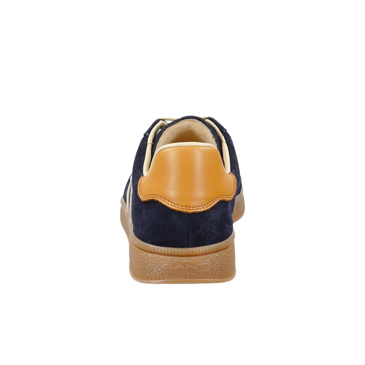 Skórzane sneakersy męskie granatowe