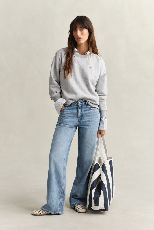 Bluza damska relaxed fit szara