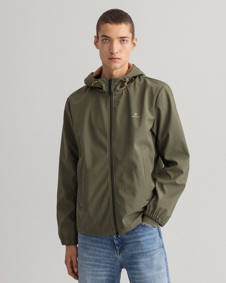 Kurtka męska z kapturem zielona