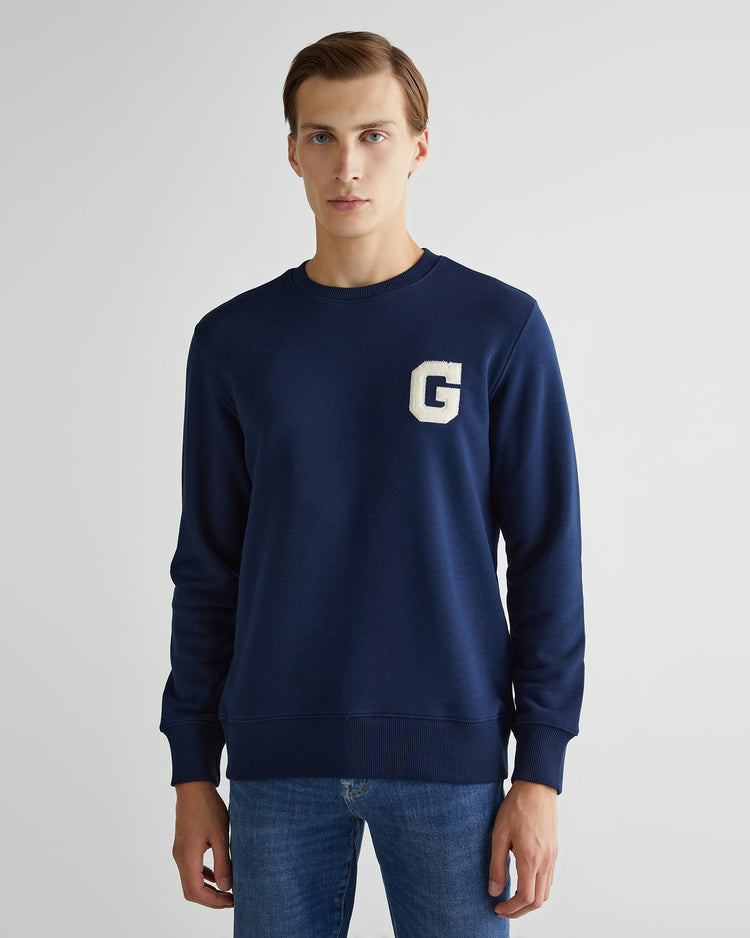 Bluza męska z okrągłym kołnierzykiem z nadrukiem regular fit