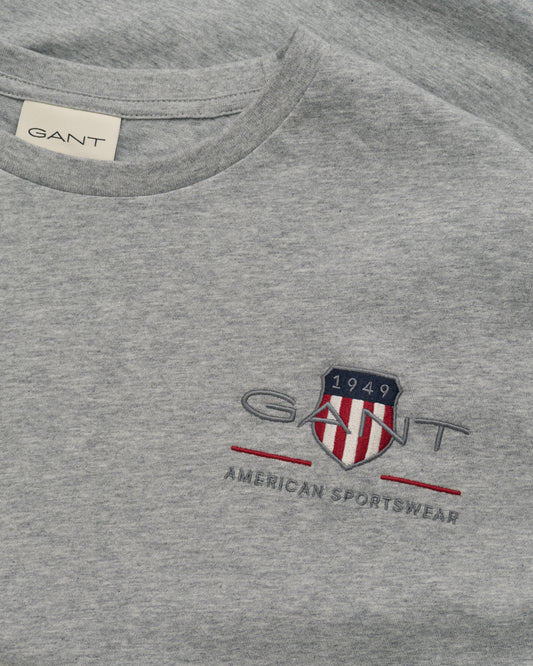 Bawełniany t-shirt męski z okrągłym dekoltem regular fit szary