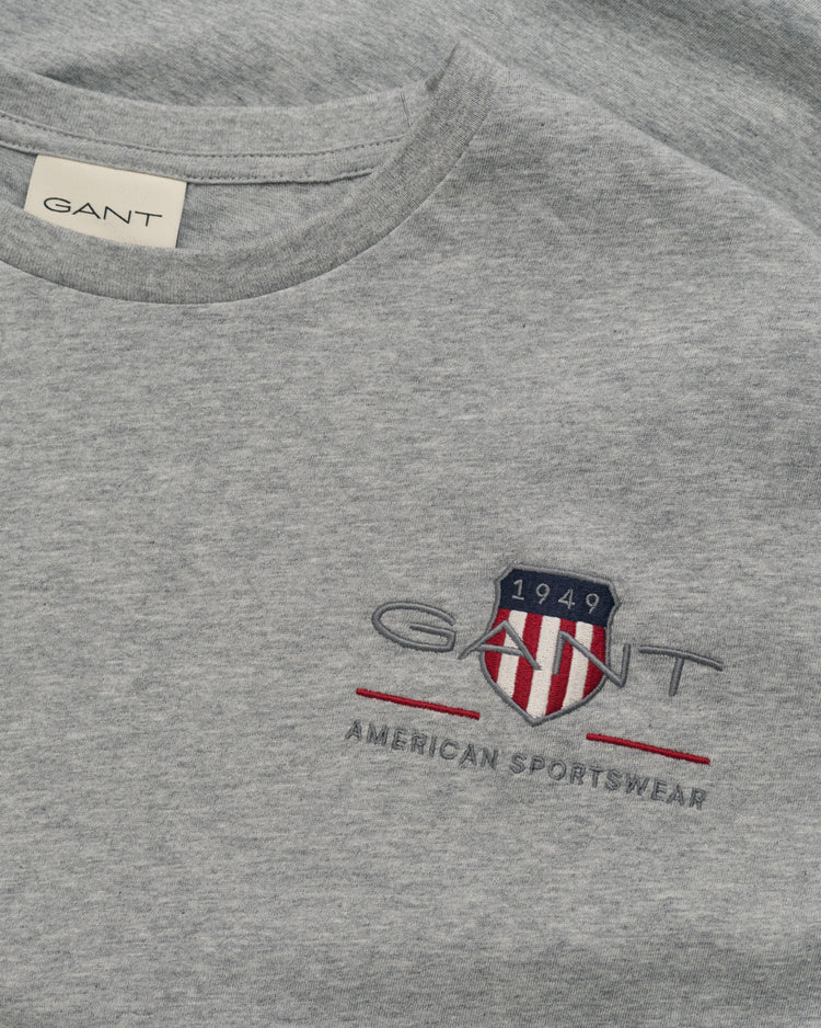 Bawełniany t-shirt męski z okrągłym dekoltem regular fit szary