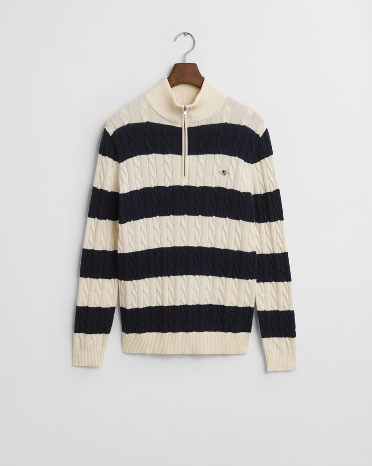 Sweter męski z zamkiem do połowy regular fit niebieski