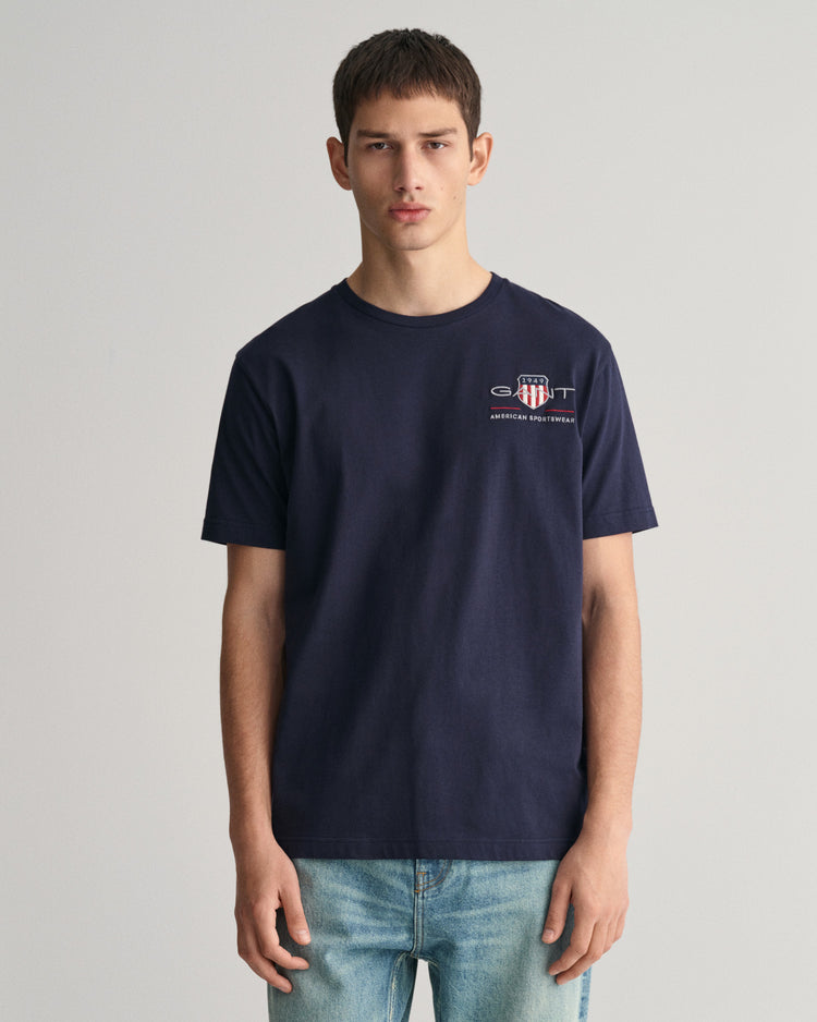 T-shirt męski z nadrukiem z okrągłym dekoltem regular fit