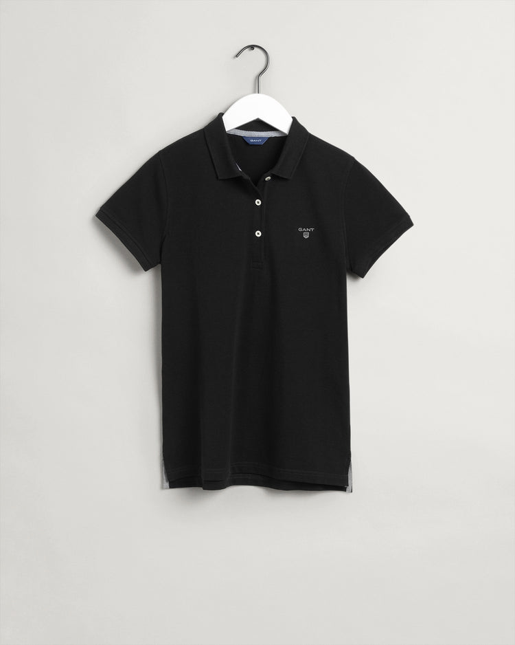 Polo damskie regular fit czarne