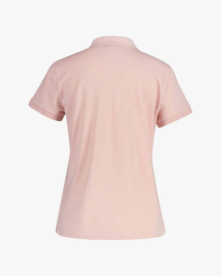 Polo damska z krótkim rękawem slim fit różowa