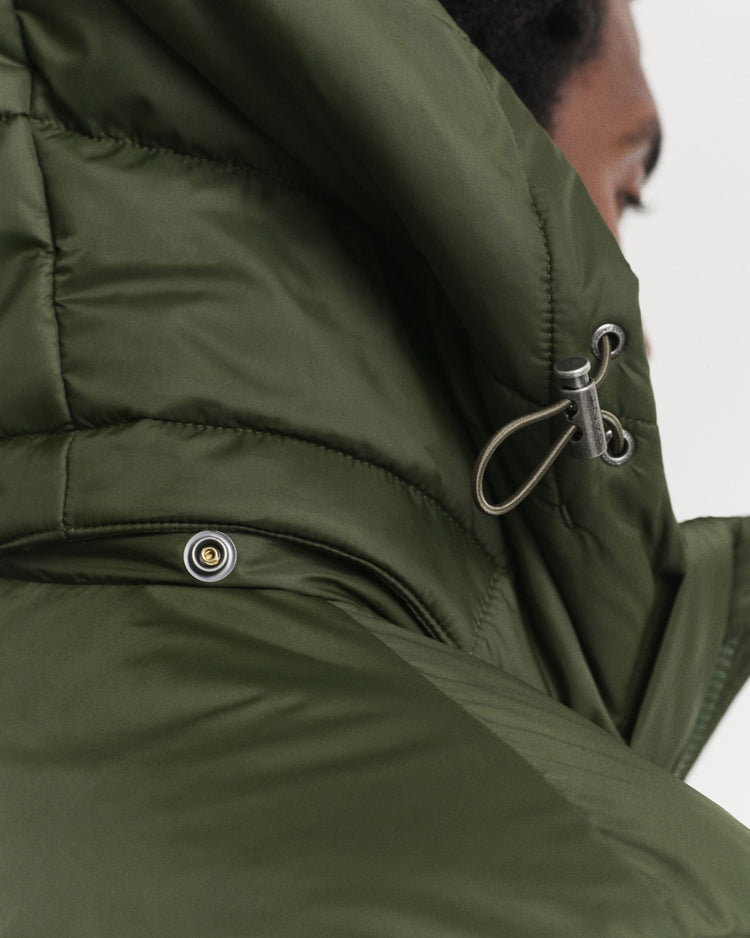 Kurtka męska z kapturem regular fit zielona