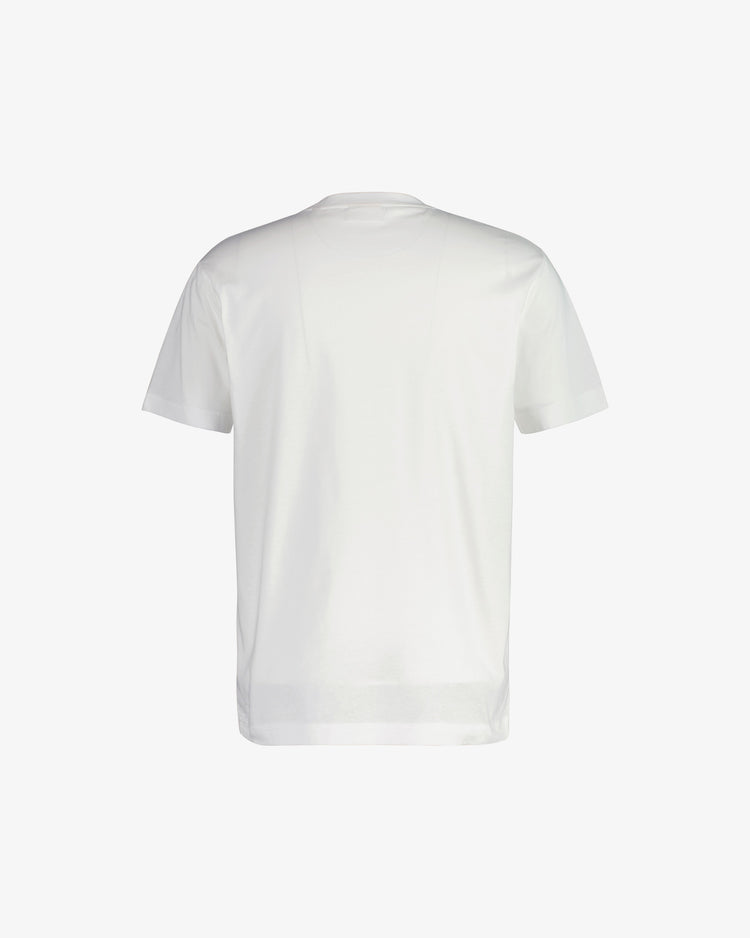 T-shirt męski z nadrukiem okrągły kołnierzyk regular fit beżowy