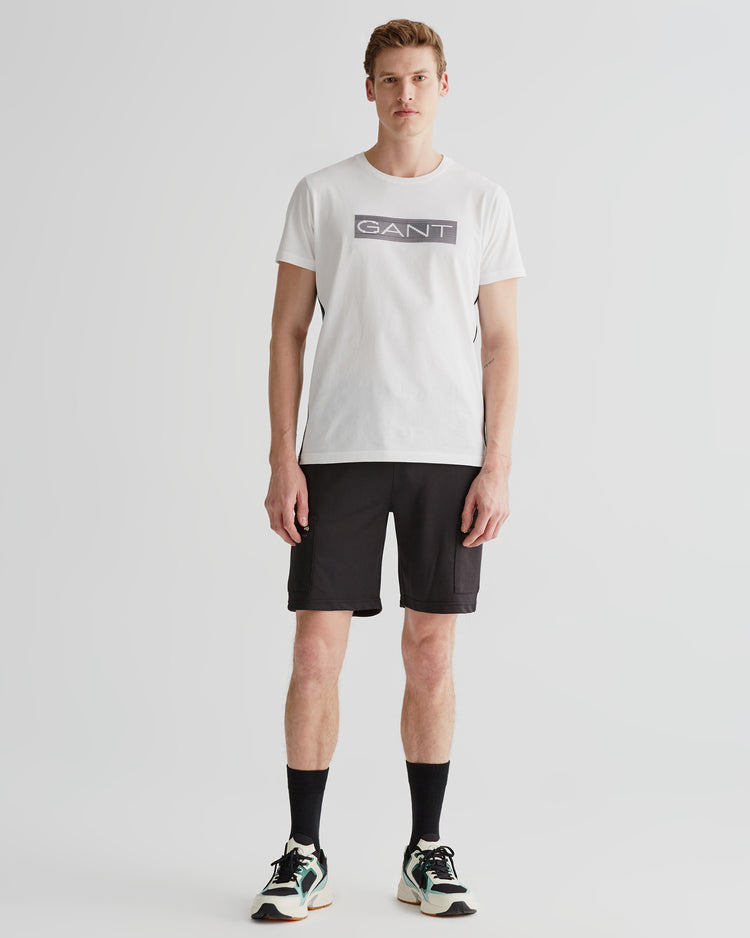 Bawełniany t-shirt męski z nadrukiem okrągły kołnierzyk regular fit