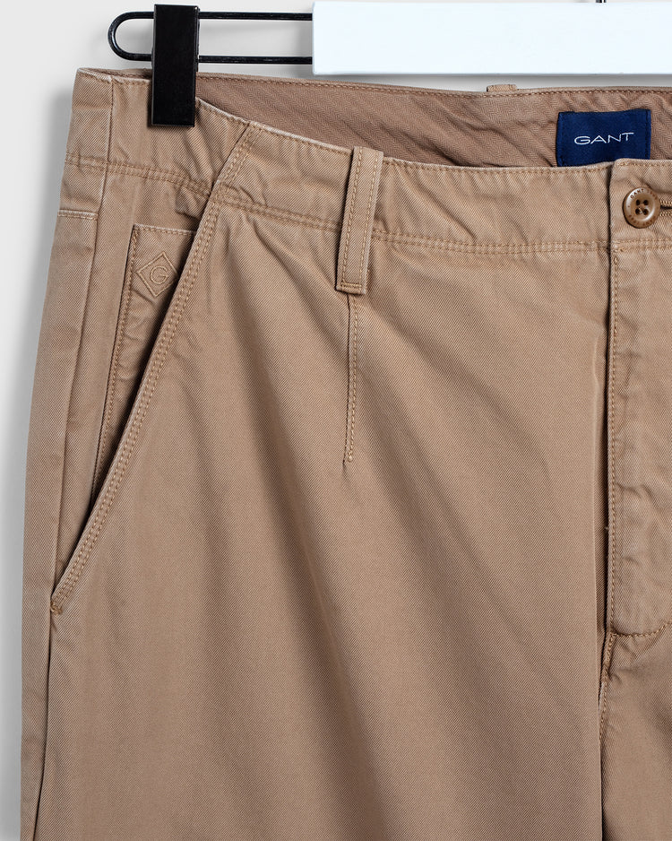 Bawełniane spodnie męskie slim fit beżowe