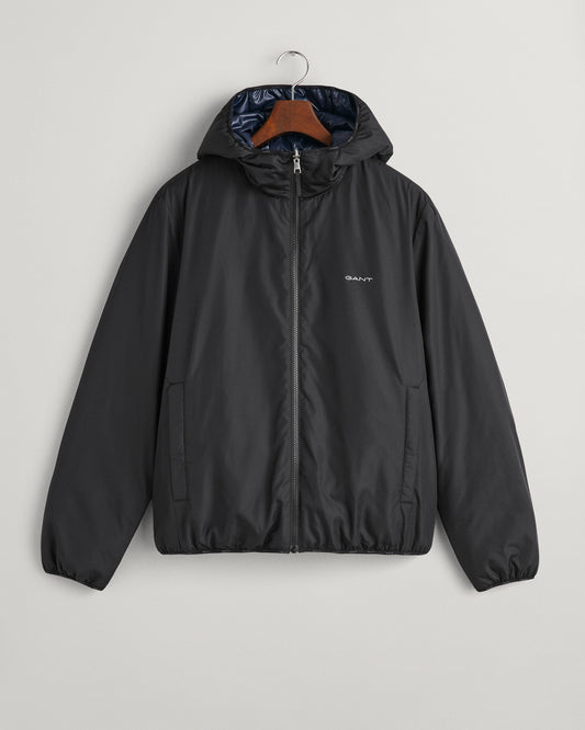 Kurtka przeciwdeszczowa męska z kapturem regular fit czarna