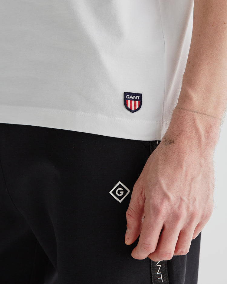 T-shirt męski z nadrukiem regular fit biały