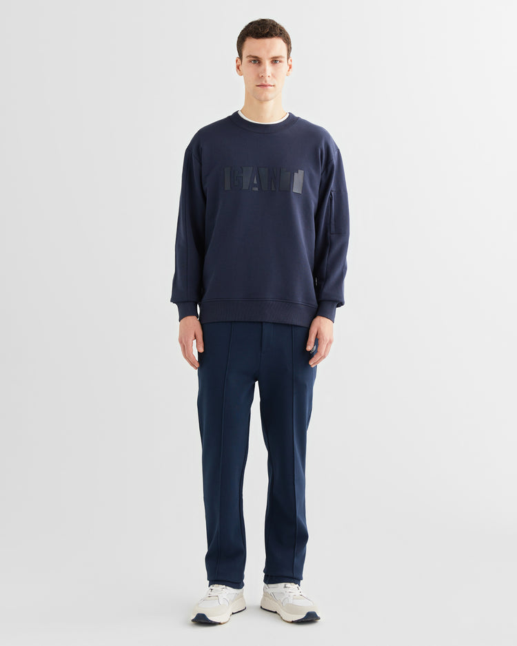 Bawełniane spodnie dresowe męskie regular fit granatowe