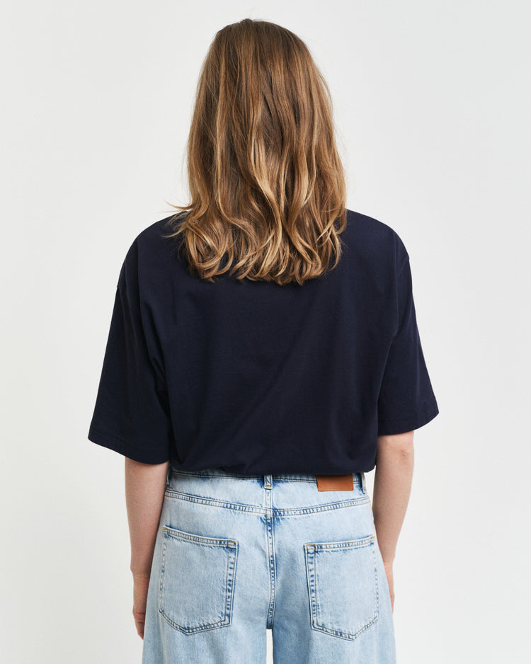 Bawełniany t-shirt męski z nadrukiem okrągły kołnierzyk relaxed fit