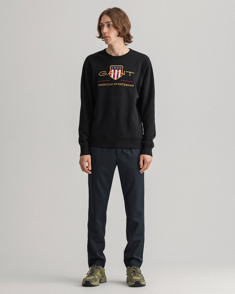 Bluza męska z nadrukiem regular fit czarna