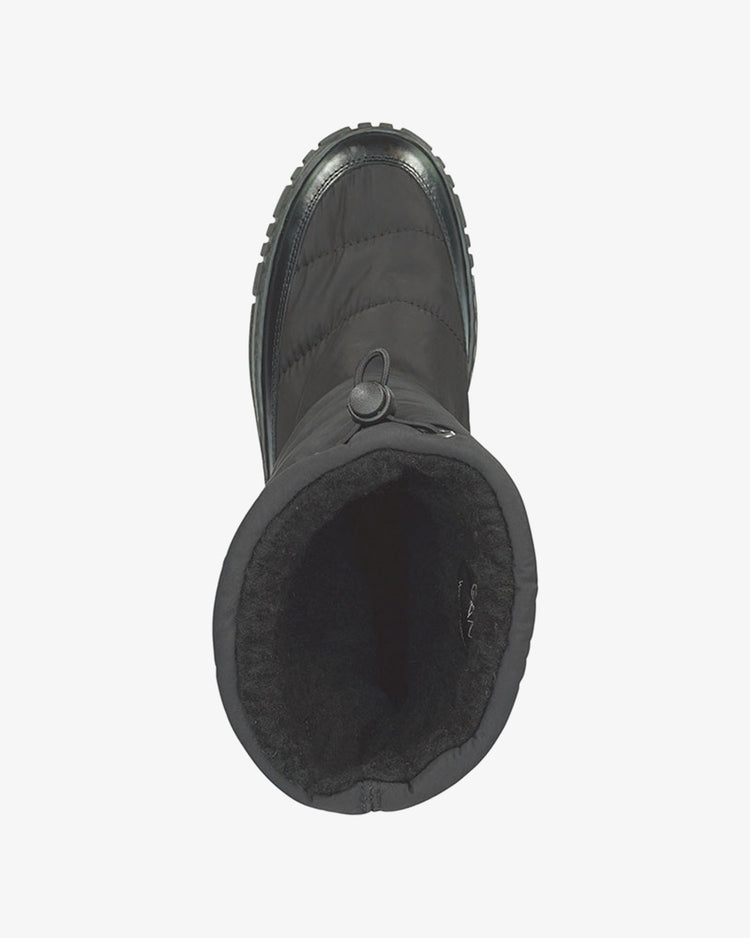 Buty zimowe damskie z nadrukiem czarne