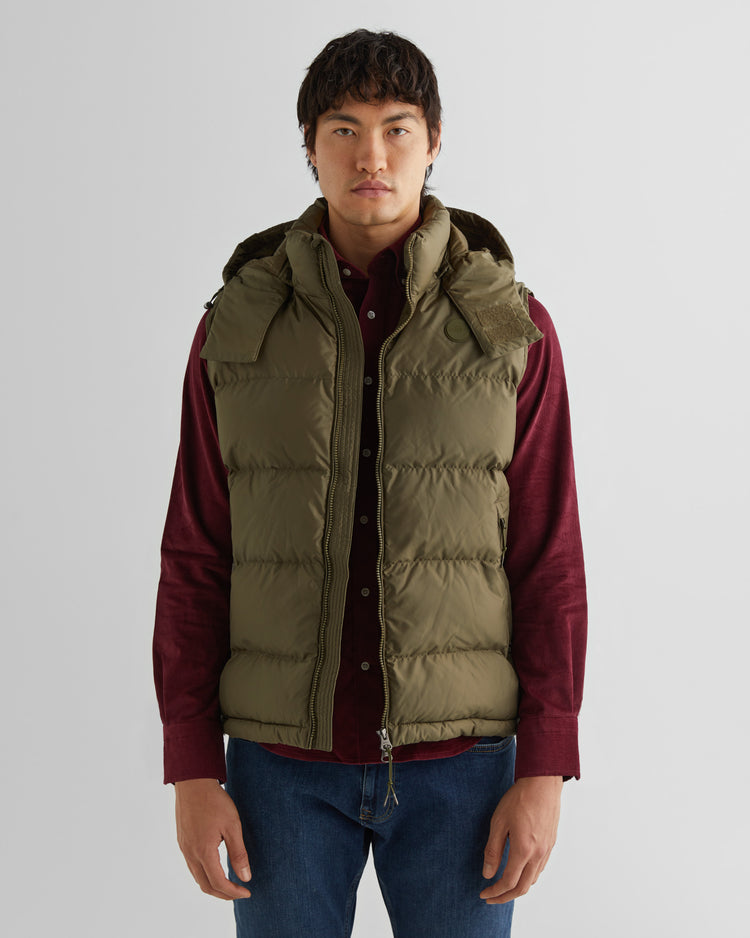 Bezrękawnik męski z kapturem regular fit zielony