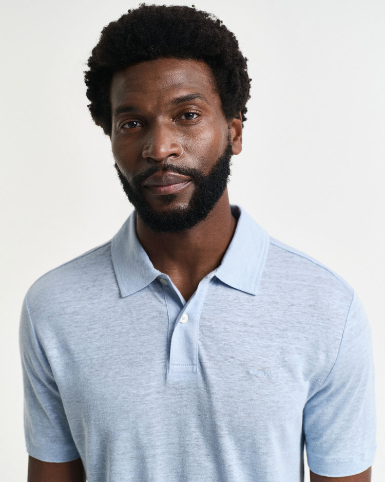 Polo męskie z krótkim rękawem regular fit niebieskie