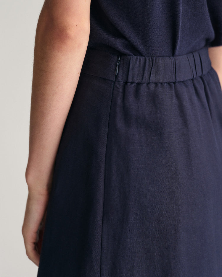 Spódnica midi z mieszanki lnu