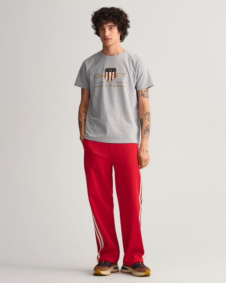 Bawełniany t-shirt męski z nadrukiem regular fit szary