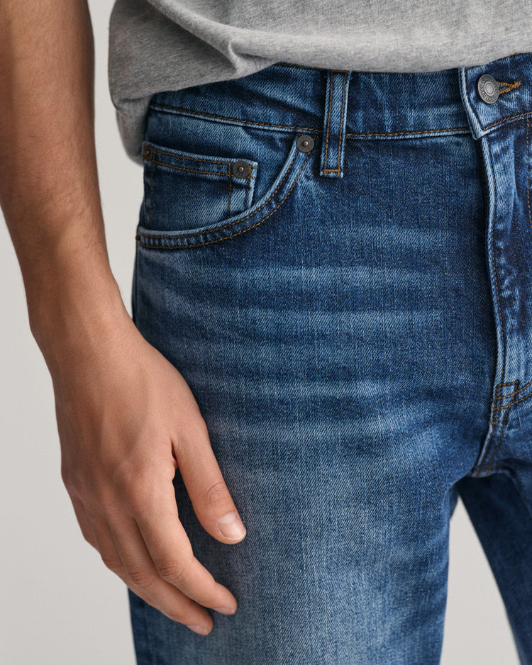 Spodnie jeansowe męskie regular fit niebieskie