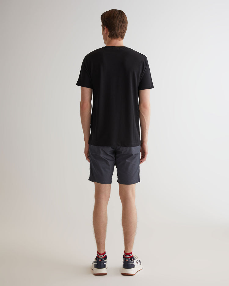 T-shirt męski okrągły kołnierzyk regular fit czarny