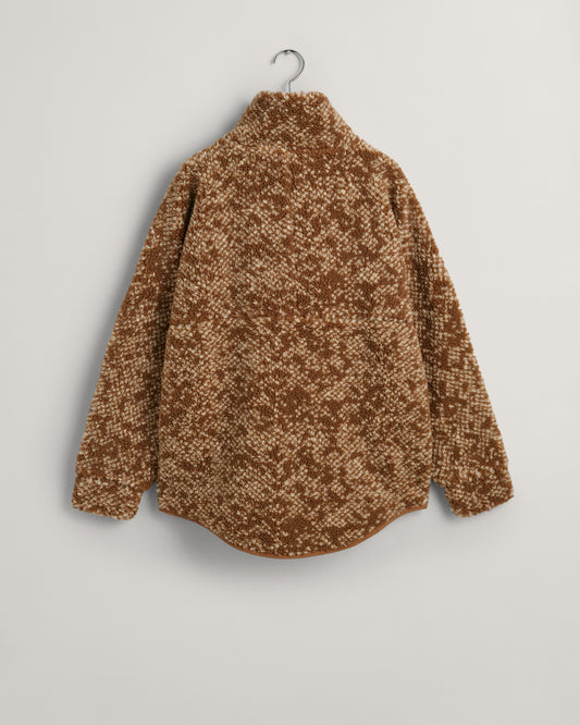 Bluza damska z zamkiem regular fit brązowa