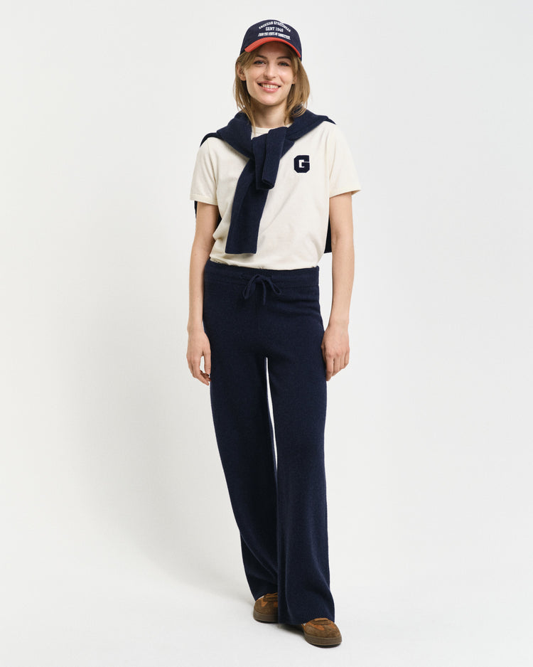 Wełniane spodnie dziane