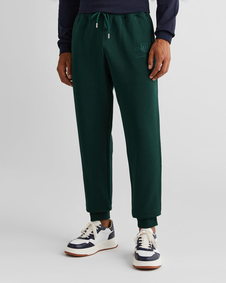 Bawełniane spodnie dresowe męskie regular fit zielone