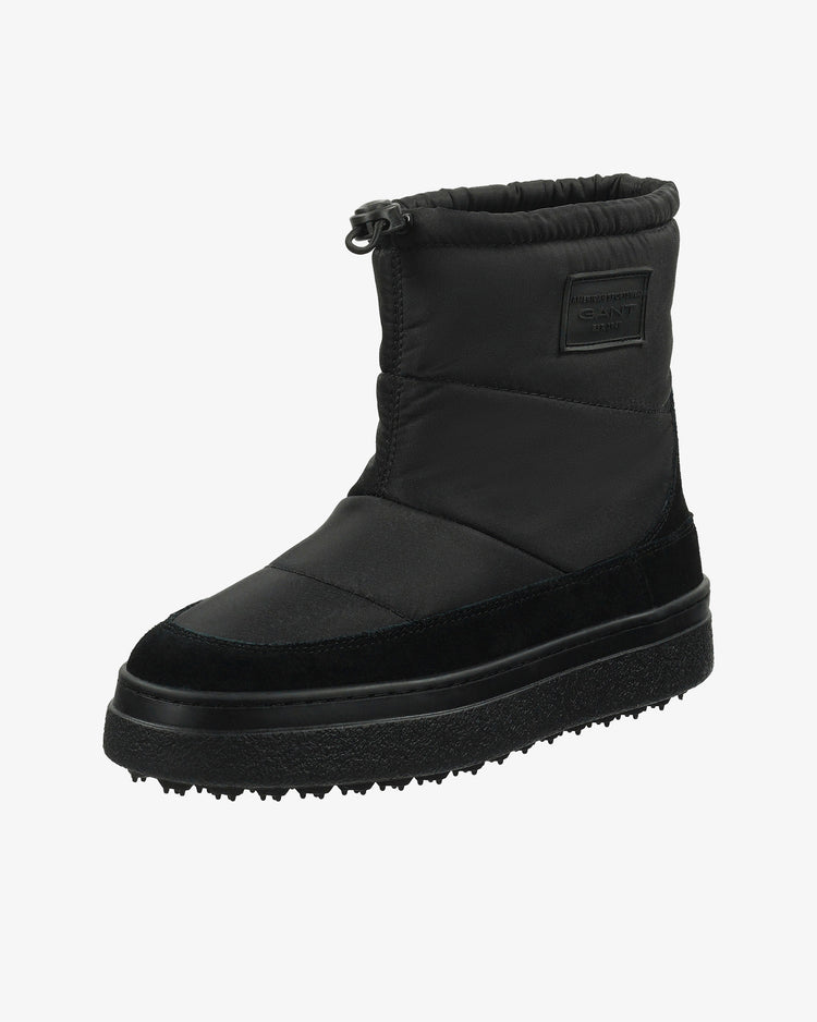 Buty zimowe damskie z nadrukiem czarne