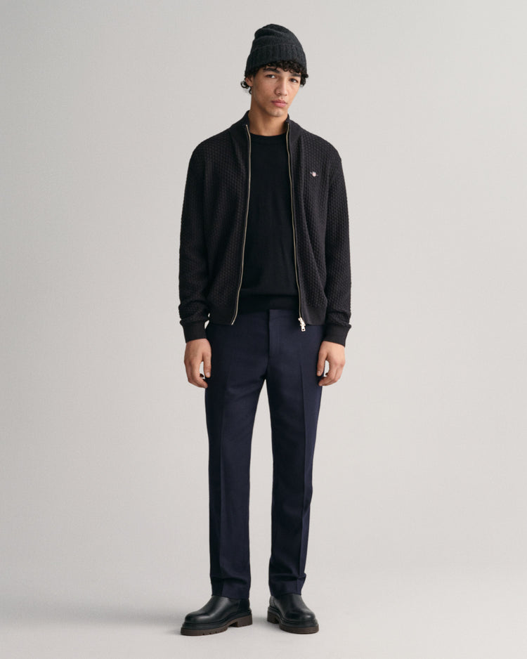 Bawełniany sweter rozpinany męski z zamkiem regular fit szary