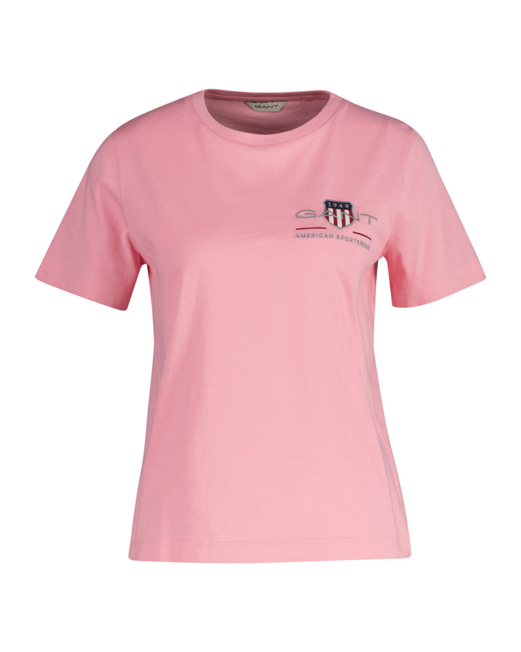 Damski różowy t-shirt o kroju regular fit