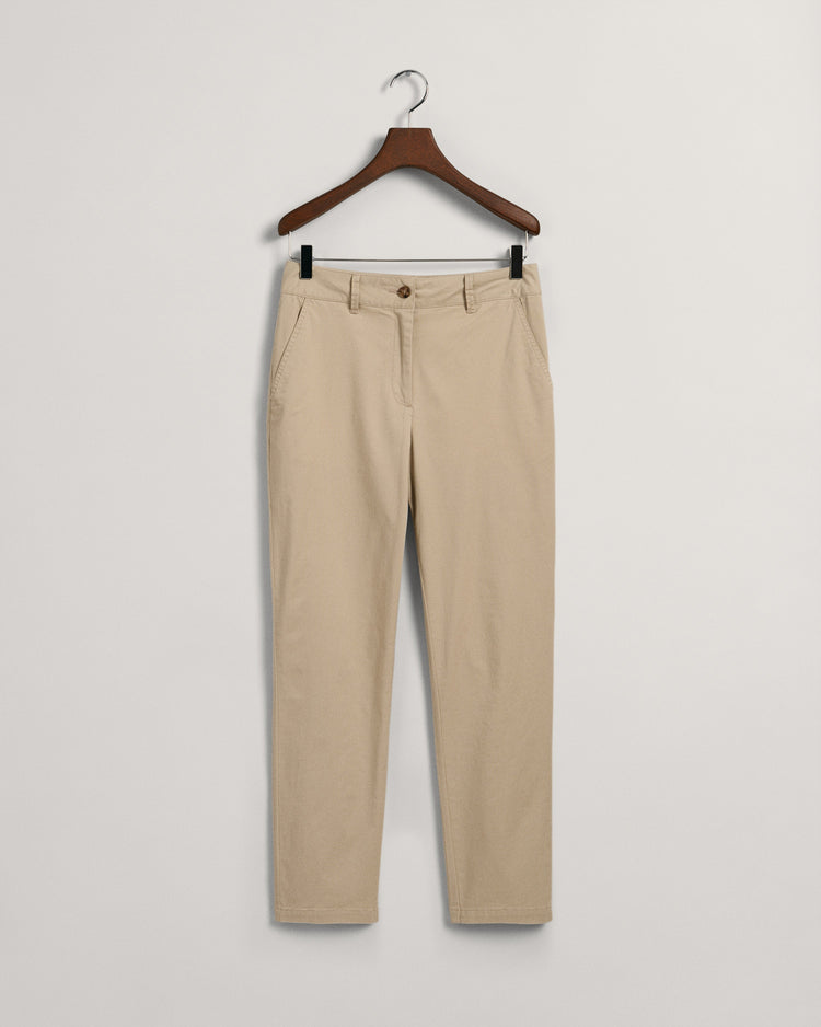 Spodnie damskie slim fit beżowe