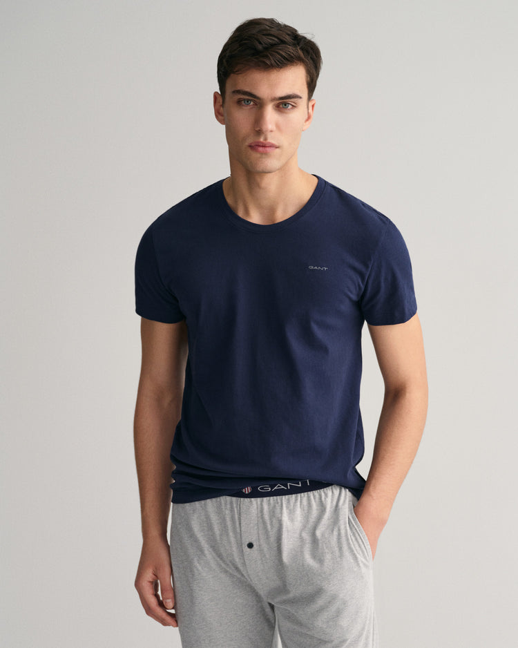 Męski T-shirt z dekoltem w kształcie litery C, dwupak