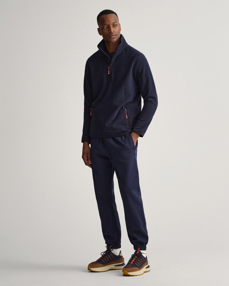 Bluza męska z zamkiem do połowy regular fit granatowa