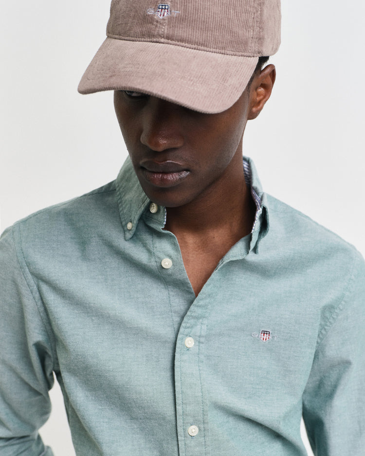 Koszula męska z długim rękawem slim fit zielona