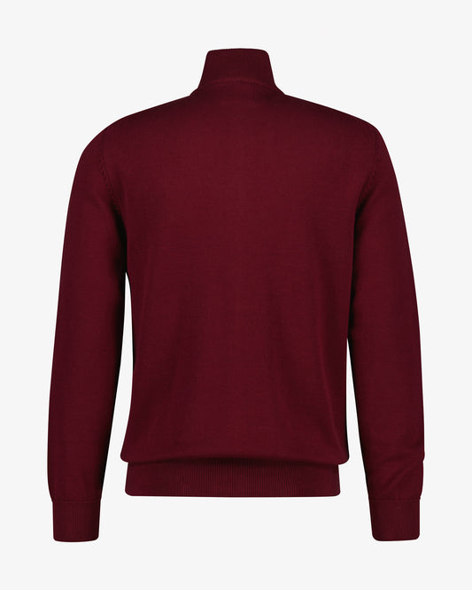 Sweter męski z zamkiem regular fit bordowy