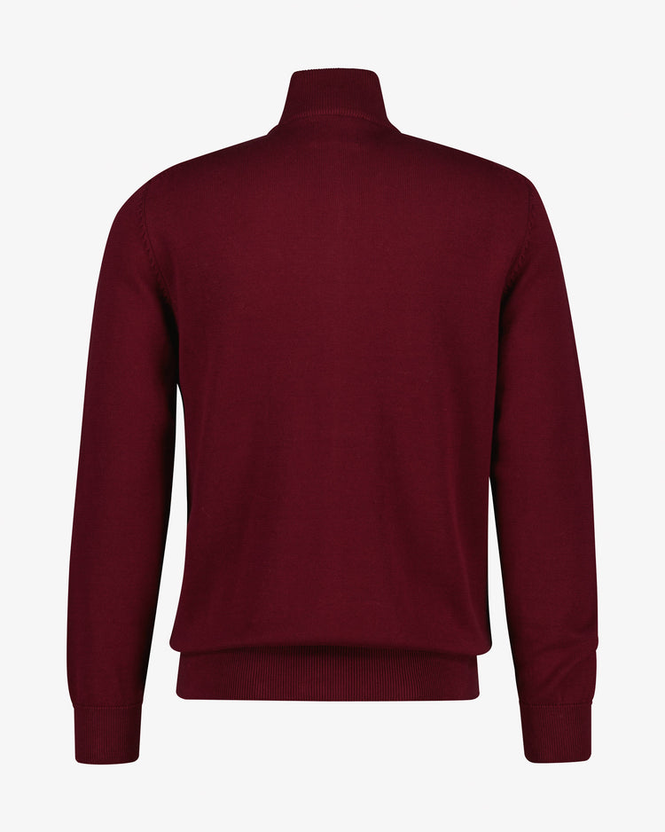 Sweter męski z zamkiem regular fit bordowy