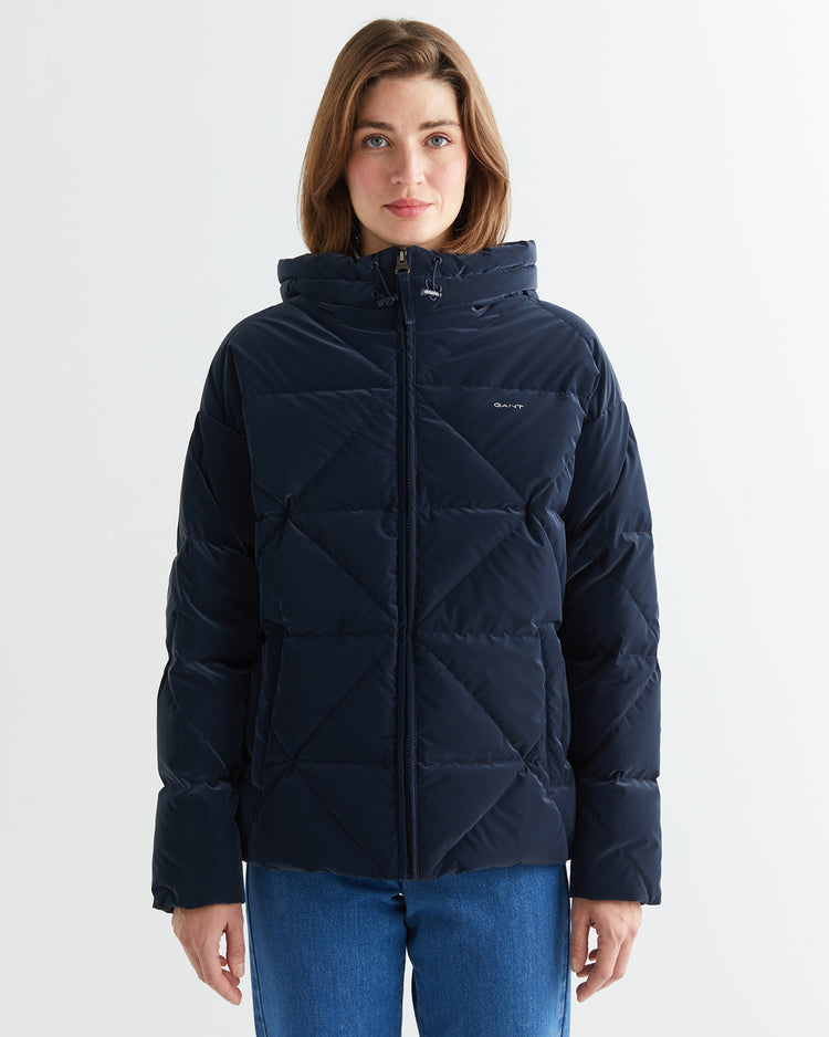 Kurtka damska z kapturem regular fit granatowa