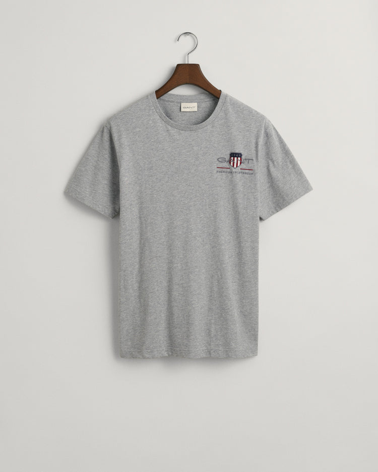 Bawełniany t-shirt męski z okrągłym dekoltem regular fit szary
