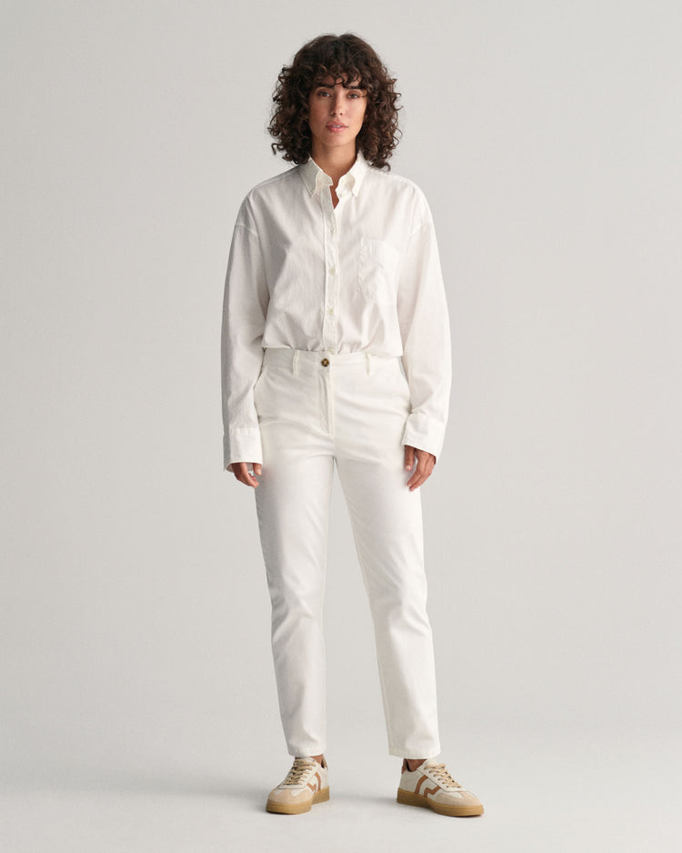 Spodnie damskie slim fit beżowe
