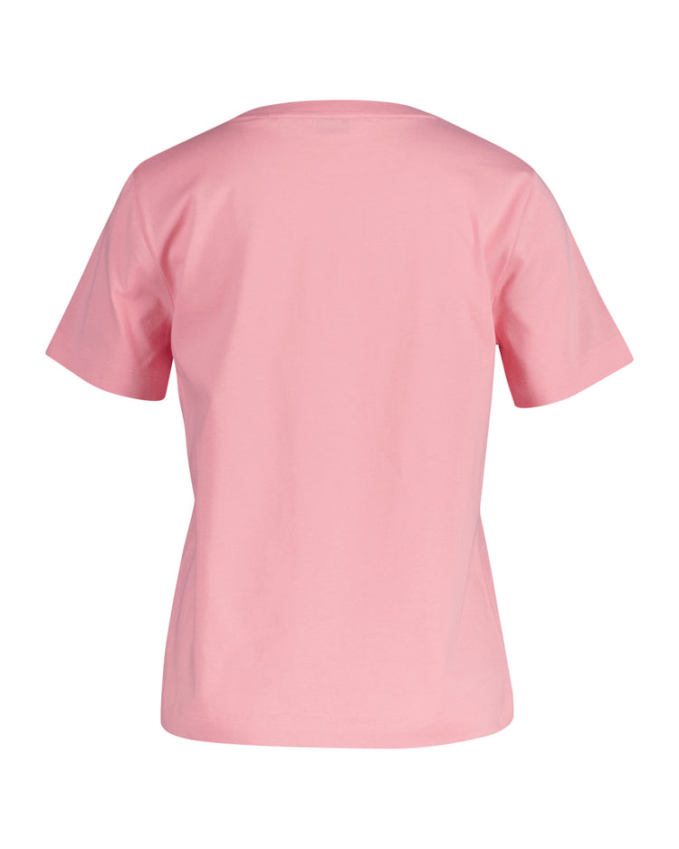 Damski różowy t-shirt o kroju regular fit